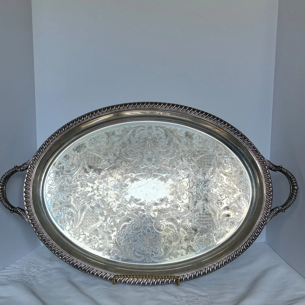 Towle Tray Silverplate Formal Dining Tea Victorian Style Grandmillenial Butler